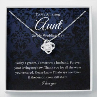 Aunt Necklace, Aunt Of The Groom Necklace Gift From Nephew, To Auntie Wedding Day Gift From Groom - Thegiftio UK