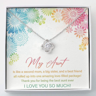 Aunt Necklace , Best Auntie Ever Necklace Gift , Love Knots , White, Fits - Thegiftio