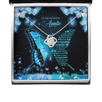 Aunt Necklace, Butterfly Gift For Your Awesome Auntie On Mother’S Love Knot Necklaces - Thegiftio