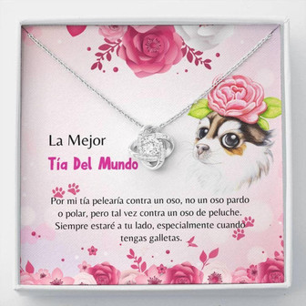 Aunt Necklace, Spanish Dog Aunt Gift , Latina Dog Aunt Necklace , Tia Amante De Perro , Tia Collar Carta - Thegiftio UK