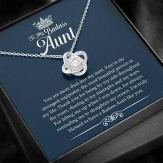 Aunt Necklace, To My Badass Aunt , Neice Aunt Necklace, Aunt Birthday Gift - Thegiftio UK