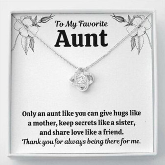 Aunt Necklace, To My Fav Aunt Like Love Knot Necklace Gift - Thegiftio UK