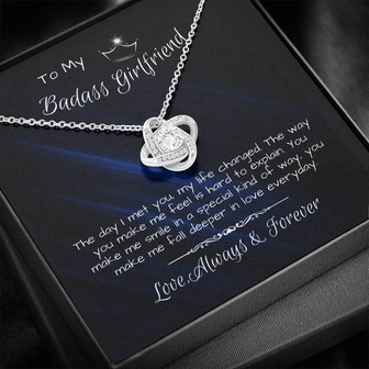 Badass Girlfriend Love Knot Necklace - Gift For Girlfriend - Birthday Gift - Just Because - Thegiftio