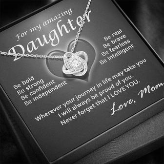 Be Strong Daughter Love Knot Necklace - Thegiftio UK