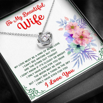 Beautiful Gift For Beautiful Wife - Love Knot Necklace With Message Card - Thegiftio UK
