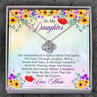 Beautiful Gift For Daughter From Mom - Love Knot Necklace With Message Card - Thegiftio UK