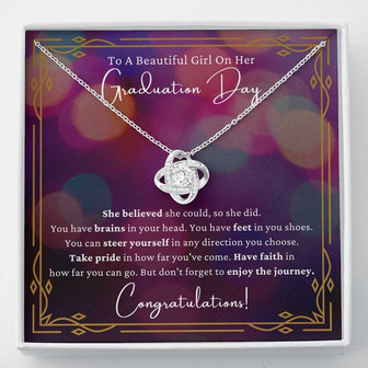 Beautiful Girl Graduation Day Love Knot Necklace - Thegiftio UK
