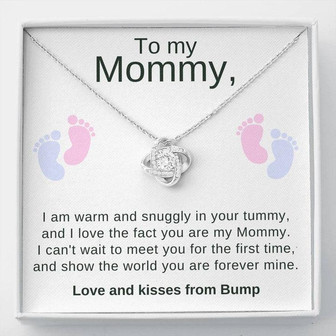 Beautiful New Mom Gift From Bump Love Knot Necklace - Thegiftio