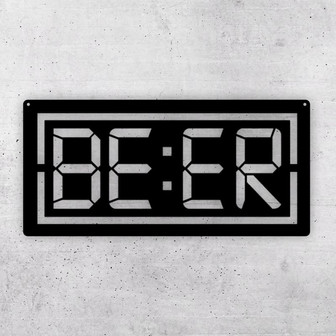 Beer O'clock metal sign, Beer Time Metal Sign, Bar Sign, Gift for Him, Man Cave Sign, Backyard Bar & Grill Metal Sign, Patio Bar Sign, - Thegiftio