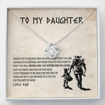 Believe Deep In Your Heart Viking Love Knot Necklace Dad Gift For Daughter - Thegiftio UK