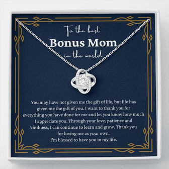 Best Bonus Mom In The World Love Knot Necklace - Thegiftio UK