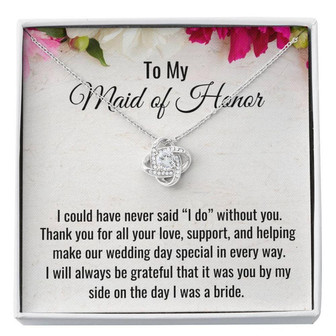 Best Friend Necklace, Maid Of Honor Gift, Thank You For Being My Maid Of Honor Gift, Necklace Gift From Bride - Thegiftio UK