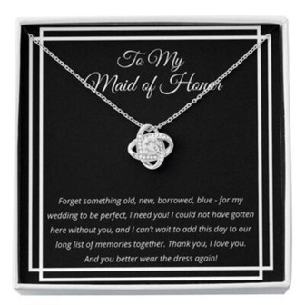 Best Friend Necklace, Maid Of Honor Necklace Wedding Gift From Bride, Gift For Bridesmaid, Maid Of Honor Thanks - Thegiftio UK