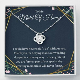 Best Friend Necklace, Maid Of Honor Necklace Wedding Gift, Thank You For Being My Maid Of Honor Gift From Bride - Thegiftio UK