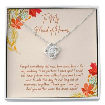 Best Friend Necklace, Maid Of Honor Necklace Wedding Gift From Bride, Gift For Bridesmaid, Maid Of Honor Thanks - Thegiftio UK