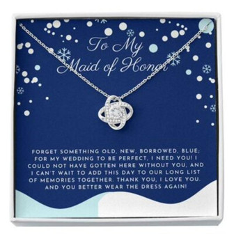 Best Friend Necklace, Maid Of Honor Necklace Wedding Gift From Bride, Gift For Bridesmaid, Maid Of Honor Thanks - Thegiftio UK