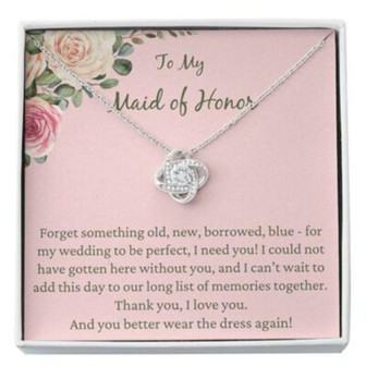 Best Friend Necklace, Maid Of Honor Necklace Wedding Gift From Bride, Gift For Bridesmaid, Maid Of Honor Thanks - Thegiftio UK