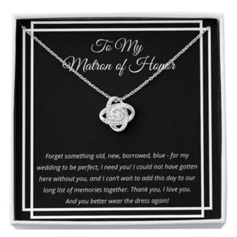 Best Friend Necklace, Matron Of Honor Necklace Wedding Gift From Bride, Bridesmaid, Matron Of Honor Thanks - Thegiftio UK