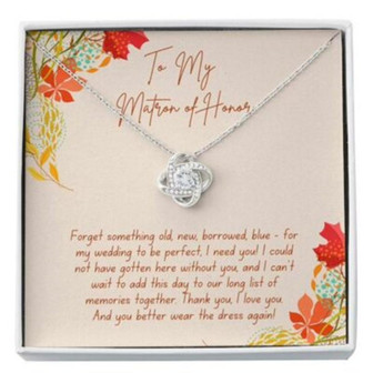 Best Friend Necklace, Matron Of Honor Necklace Wedding Gift From Bride, Bridesmaid ,Matron Of Honor Thanks - Thegiftio UK