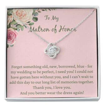Best Friend Necklace, Matron Of Honor Necklace Wedding Gift From Bride, Bridesmaid, Matron Of Honor Thanks - Thegiftio UK