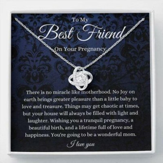 Best Friend Pregnancy Necklace, Gift For Mom To Be, Expecting Mom Gift - Thegiftio UK