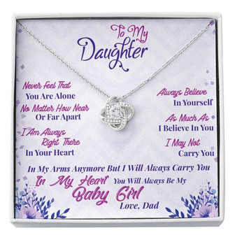 Best Gift For Daughter From Dad Love-Knot Necklace With Pod Message Card - Thegiftio UK