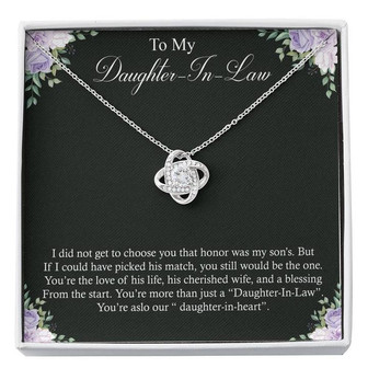 Best Gift For Daughter-In-Law Love-Knot Necklace With Pod Message Card - Thegiftio UK
