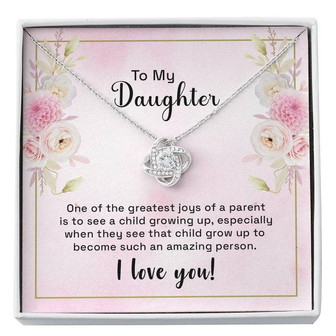 Best Gift For Daughter Love-Knot Necklace With Pod Message Card - Thegiftio UK