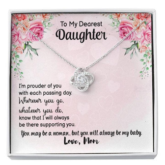 Best Gift For Daughter Love-Knot Necklace With Pod Message Card - Thegiftio UK