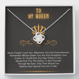 Best Gift For Girlfriend -To My Queen - Love Knot Necklace - Thegiftio UK