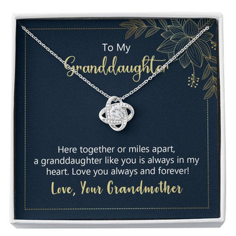 Best Gift For Granddaughter Love-Knot Necklace With Pod Message Card - Thegiftio UK
