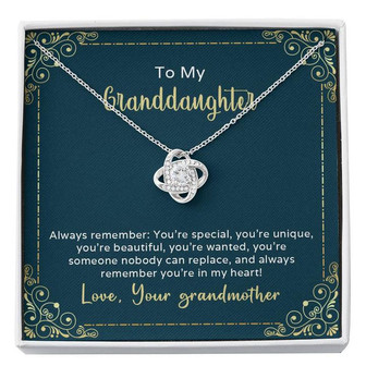 Best Gift For Granddaughter Love-Knot Necklace With Pod Message Card - Thegiftio UK