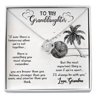 Best Gift For Granddaughter Love-Knot Necklace With Pod Message Card - Thegiftio UK