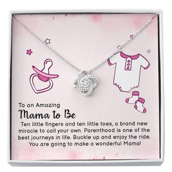 Best Gift For Mom-To-Be Love-Knot Necklace With Pod Message Card - Thegiftio