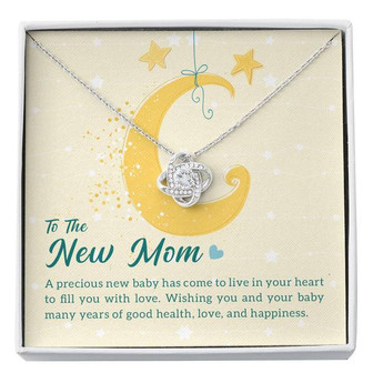 Best Gift For New-Mom Love-Knot Necklace With Pod Message Card - Thegiftio