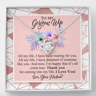 Best Gift For Wife - Love Knot Necklace With Message Card - Thegiftio UK
