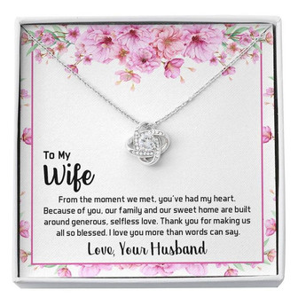 Best Gift For Wife Love-Knot Necklace With Pod Message Card - Thegiftio UK