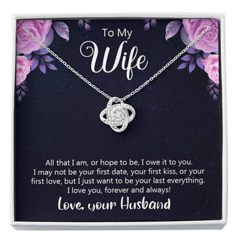 Best Gift For Wife Love-Knot Necklace With Pod Message Card - Thegiftio UK