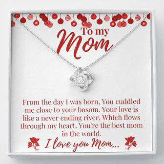Best Mom Love Knot Necklace With Message Card - Thegiftio UK