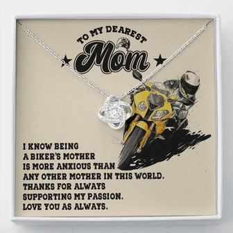 Biker's Mom Gift - Love You - The Love Knot Necklace - Thegiftio UK