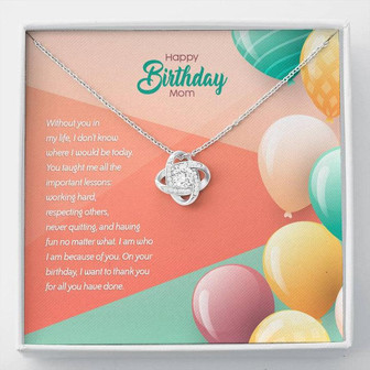 Birthday Edition Thank You Mom! For All You've Done - Love Knot Necklace - Thegiftio UK