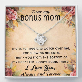 Bonus Mom Gift Necklace, Mother's Day Gift, Mothers Day Necklace With Message Card, Gift For Bonus Mom, Stepmom Love Knot Necklace - Thegiftio UK
