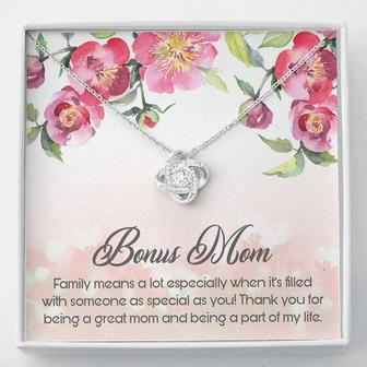 Bonus Mom Love Knot Necklace Mother's Day Message Card - Thegiftio UK