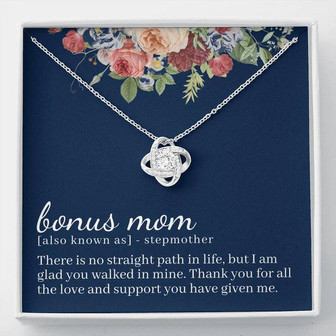 Bonus Mom No Straight Path Love Knot Necklace - Thegiftio UK