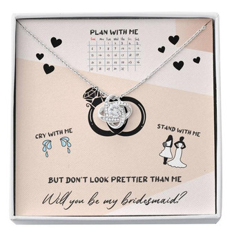 Bridesmaid Proposal Love Knot Necklace, Plan With Me - Thegiftio UK