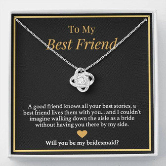 Bridesmaid Proposal Love Knot Necklace - Thegiftio UK