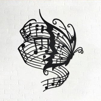 Butterfly Music Metal Wall Art, Butterfly Music Decoration For Room, Butterfly Music Home Decor, Butterfly Music, Music Teacher Gift - Thegiftio UK