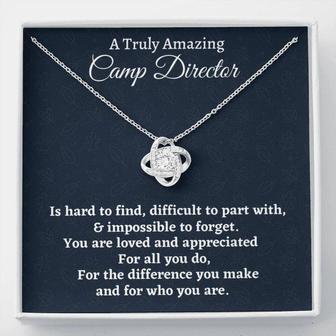 Camp Director Necklace, Camp Director Gift, Appreciation Gift For A Camp Director, Love Knot Necklace Gift - Thegiftio UK