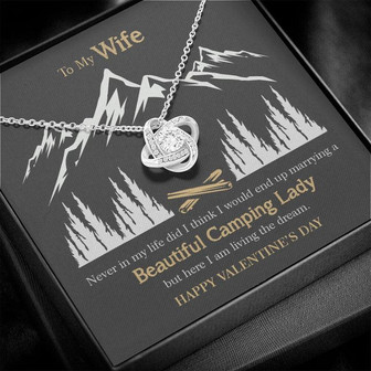 Camping Lady Valentines Day Love Knot Necklace - Thegiftio UK