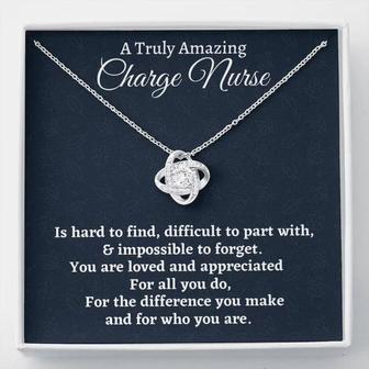 Charge Nurse Necklace, Charge Nurse Gift, Appreciation Gift For A Charge Nurse, Love Knot Necklace Nurse Gift - Thegiftio UK